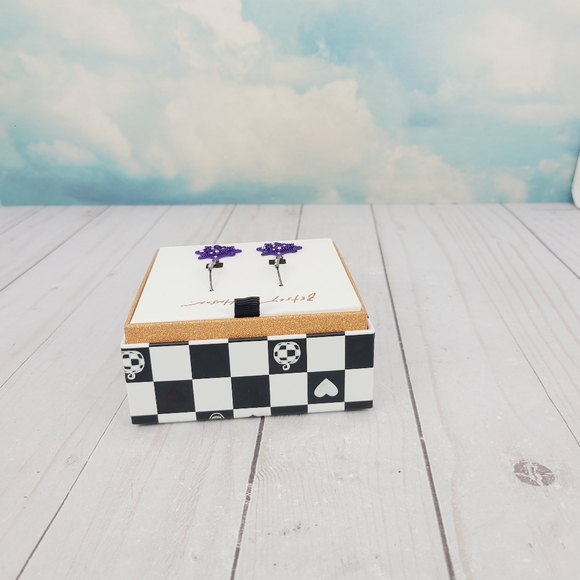 Betsey Johnson Purple Spider Web Earrings NEW - Picture 6 of 8